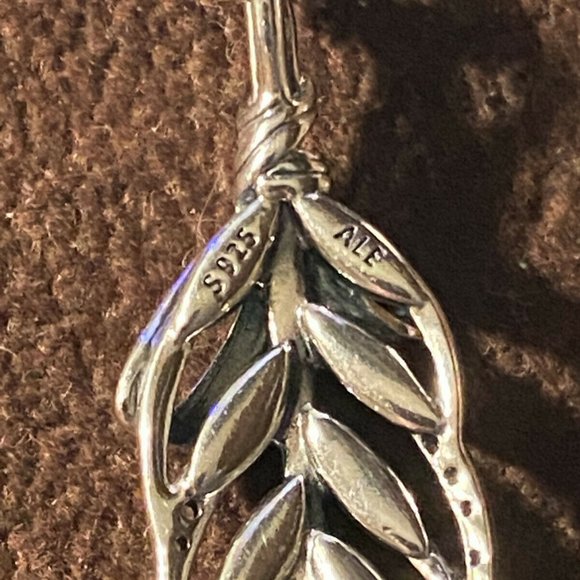 Sterling silver floating grain with CZ necklace 28 - Picture 2 of 7